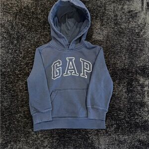 GAP Kids Boys Blue Pullover Hoodie Fleece Long Sleeve Logo